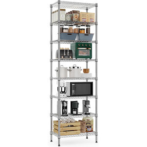 MZG Premium Adjustable 8 Tier Storage <b>Rack</b> Metal Wire Shelving Unit Shelf Organizer for Kitchen Pantry Basement Utility Room - Product Image 5