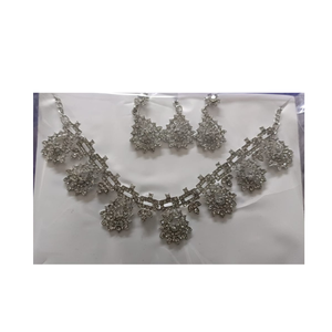 Chic <b>Indian</b> AD Fashion <b>Jewellery</b> <b>Set</b> for Women Radiant Necklace Earrings Brass Material for Weddings Cultural Events Party Wear - Product Image 6