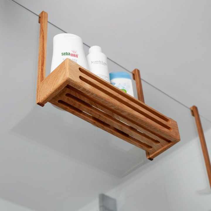 Luxury Wooden Bathroom Wall Hanging Makeup Storage Rack Hanger Kitchen Wall Mounted Spice Storage Shelf From Falak World Export