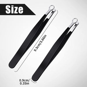 2 Pcs High Quality Stainless Steel <b>round</b> Head Nose <b>Hair</b> Tweezers Eyebrow <b>Clippers</b> for Trimming Nose <b>Hair</b> - Product Image 2