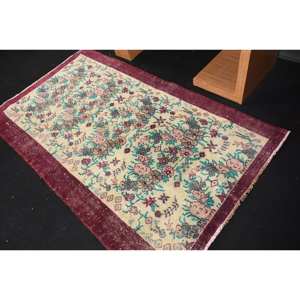 Clásico Beige rojo 3,8X6,6 pies Kilim área grande Alfombra de lana abstracto turco rectángulo pasillo Patchwork diseño 10mm alfombra de habitación de látex - Product Image 4