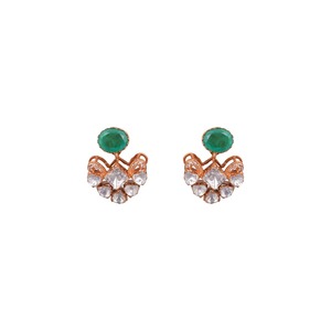 Ethnic Gajaah 925 Sterling <b>Silver</b> Emerald Stone Choker Necklace And Earrings <b>Set</b> For Women Designer Bridal <b>Jewellery</b> - Product Image 2