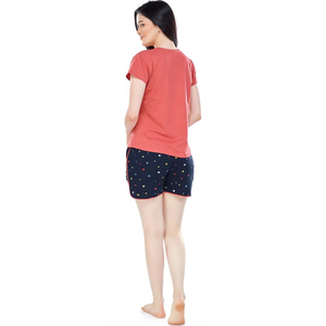 À la mode femmes été Streetwear co-ord confortable mignon imprimé chemise short ensemble conception personnalisée motif broderie pour dames - Product Image 3