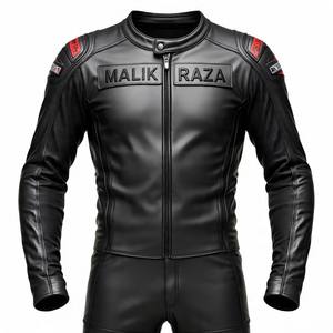 Traje de cuero de motocicleta OEM económico-Cuero de vaca de alto valor + logotipos personalizados - Product Image 5