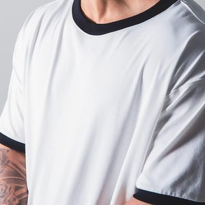 Venta al por mayor llano de gran tamaño de manga corta Camisetas de microfibra transpirable calle de color sólido camiseta crea tu propio estilo logotipo personalizado - Product Image 4