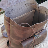 Sac à dos unisexe personnalisé en cuir véritable de haute qualité, style vintage, décontracté, pour l'université, les voyages, pour ordinateur portable, fait main, populaire, motif géométrique à cordon