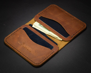 Portefeuille en cuir court de style vintage authentique avec fermeture ouverte, porte-cartes et porte-monnaie, porte-carte de travail, provenant d'un grossiste - Product Image 1