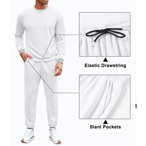 Sweat-shirt et pantalon unisexe 100% coton à col ras du cou surdimensionnés survêtements vintage pour hommes survêtements - Product Image 5