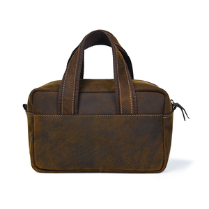 Trousse de toilette réglable en cuir véritable de grande capacité avec logo d'usine personnalisé pour femmes - Product Image 3