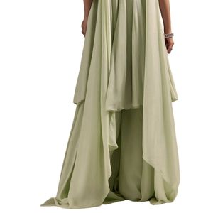 <b>Pastel</b> Green Chinon Embroidered Kurta Palazzo Suit <b>Wholesale</b> Women Ethnic Apparel OEM <b>Clothing</b> Factory Bulk Supplier Custom - Product Image 5