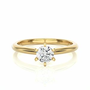 Bague de fiançailles solitaire en diamant taille ronde pour femme - Product Image 1