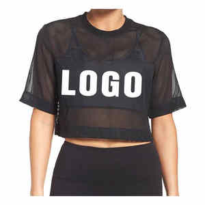 Camiseta corta hecha en fábrica de talla grande de alta calidad para mujer, Tops cortos transpirables hechos en Pakistán para mujer - Product Image 3