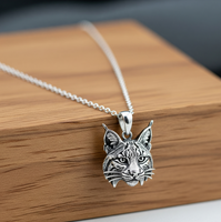 Pendentif en argent sterling 925 plaqué rhodium/or, chaîne minimaliste à maillons en forme de cheval |   Cadeau unisexe pour femme