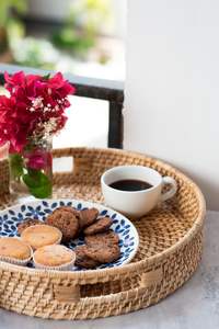 Meilleure qualité Alibaba Top Seller plateau en rotin gros maison et cuisine organisateur plateau fabriqué en Inde - Product Image 5