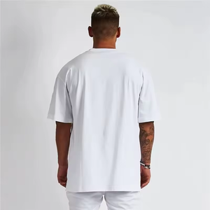 Venta al por mayor de los hombres Casual de algodón en blanco camisas de gran tamaño de la calle artículos de moda camisetas unisex - Product Image 5