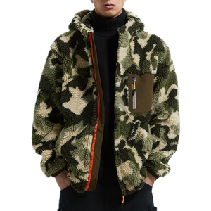 Chaqueta de Invierno con Cuello Alto, Cremallera Completa, Bolsillos Grandes Decorativos, Color Sólido, Simple, Cálida, de Forro Polar para Hombre - Product Image 6