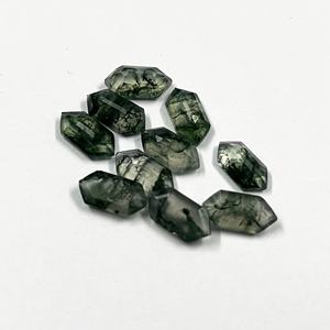 Gemas sueltas facetadas para fabricación de joyas, Ágata musgo Natural, alargada, hexagonal, de alta calidad, mejor oferta, de proveedor indio - Product Image 5
