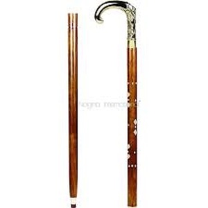 Bamboo Walking Stick with Iron and Brass Tips - Product Image 1
