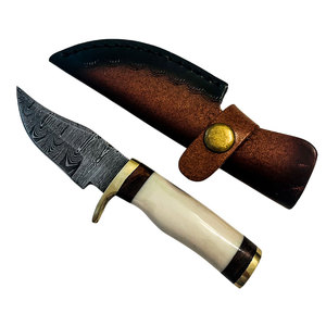 Artisan Damas Acier Skinner Couteau Personnalisé Fait À La Main Poli Haute Qualité Damas Lame Pleine Tang Poignée Élégante - Product Image 2