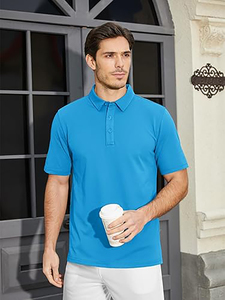 Wholesale 100% Cotton for Shirts Custom Logo Luxury Golf Uniform <b>Classic</b> Fit Men's Knitted Anti-Wrinkle Pocket Sublimation - Product Image 3