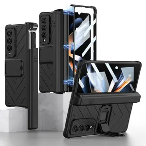 Custodia per telefono Flip con armatura magnetica integrata GKK con scatola per penna per smartphone Samsung Galaxy Z Fold4