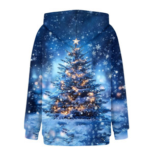 Sudaderas con capucha de gran tamaño de Navidad para mujer Sudaderas de lana Sublimado Casual Sudadera con capucha de manga larga con bolsillo y cordón - Product Image 2