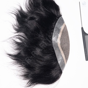 Tupé Premium de Dubai para hombre con técnica de PU de encaje frontal Mirage, cabello Remy indio, textura recta, postizo Premium Miraz Border - Product Image 5