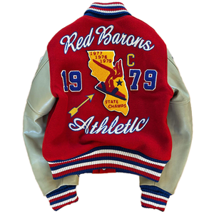 Veste de baseball pour homme de haute qualité personnalisée OEM, veste de baseball lourde avec broderie en chenille contrastée, veste de baseball Lightman - Product Image 2