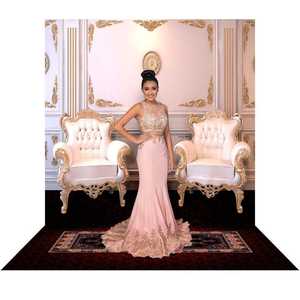 Elegante dama de noche fiesta Maxi vestido largo Formal A-Line vestido de dama de honor con encaje para invitados de boda - Product Image 1