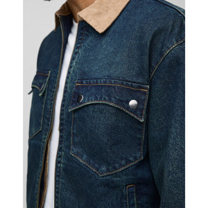 Veste en jean d'hiver pour hommes formelle sur mesure avec tissu en toile couleur unie doux confortable - Product Image 6