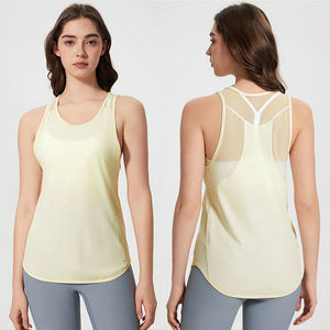 Camiseta Deportiva de Yoga para Mujer, Material Spandex, Sin Mangas, Color Sólido, Transpirable, Secado Rápido, Talla Grande, Alta Calidad - Product Image 1