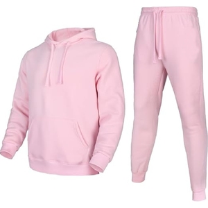 Ensemble de survêtement pour homme, imprimé en relief, sweat-shirt et pantalon, pantalon de survêtement empilé, veste deux pièces, jogging uni, 100% coton - Product Image 1