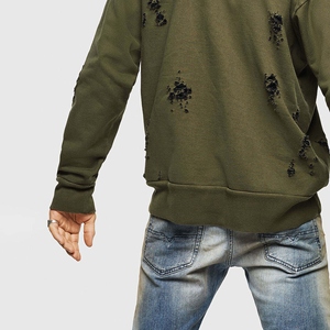 Sudadera con capucha lavada con ácido para hombre de fábrica personalizada al por mayor diseño de salpicadura de pintura rasgada en 3D vintage Premium en blanco desgastado - Product Image 2