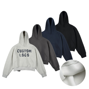 เสื้อฮู้ดดี้สตรีทแวร์ทรงหลวม ไหล่ตก ผ้าฝ้าย 100% สำหรับฤดูหนาว พิมพ์ลายพัฟ DTG เนื้อผ้าหนา ทรงโอเวอร์ไซส์ แบบสวมหัว ยูนิเซ็กส์ - Product Image 1