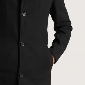 Manteau en laine noire à simple boutonnage pour homme Petrillo - Product Image 6