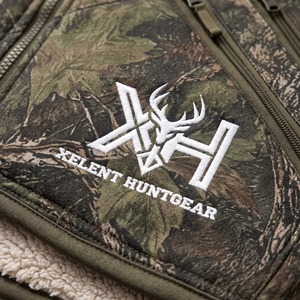 เสื้อแจ็คเก็ตขนแกะลายพรางสำหรับล่าสัตว์ Xelent Huntgear สำหรับผู้ชาย บุซับในเชอร์ปา 340GSM ผ้าสเตรช สำหรับฤดูใบไม้ร่วง/ฤดูหนาว รับผลิตตามสั่ง (OEM) ขายส่ง - Product Image 4