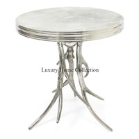 Table de centre de meubles de salon avec la conception de feuille Table d'appoint d'ombrage antique en laiton coulé en aluminium du fournisseur indien