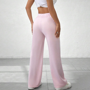 Womens Custom Sweatpants with Elastic Waist OEM Soft Fleece <b>Material</b> Flat Front Logo Embroidery Private Label Support - Product Image 3
