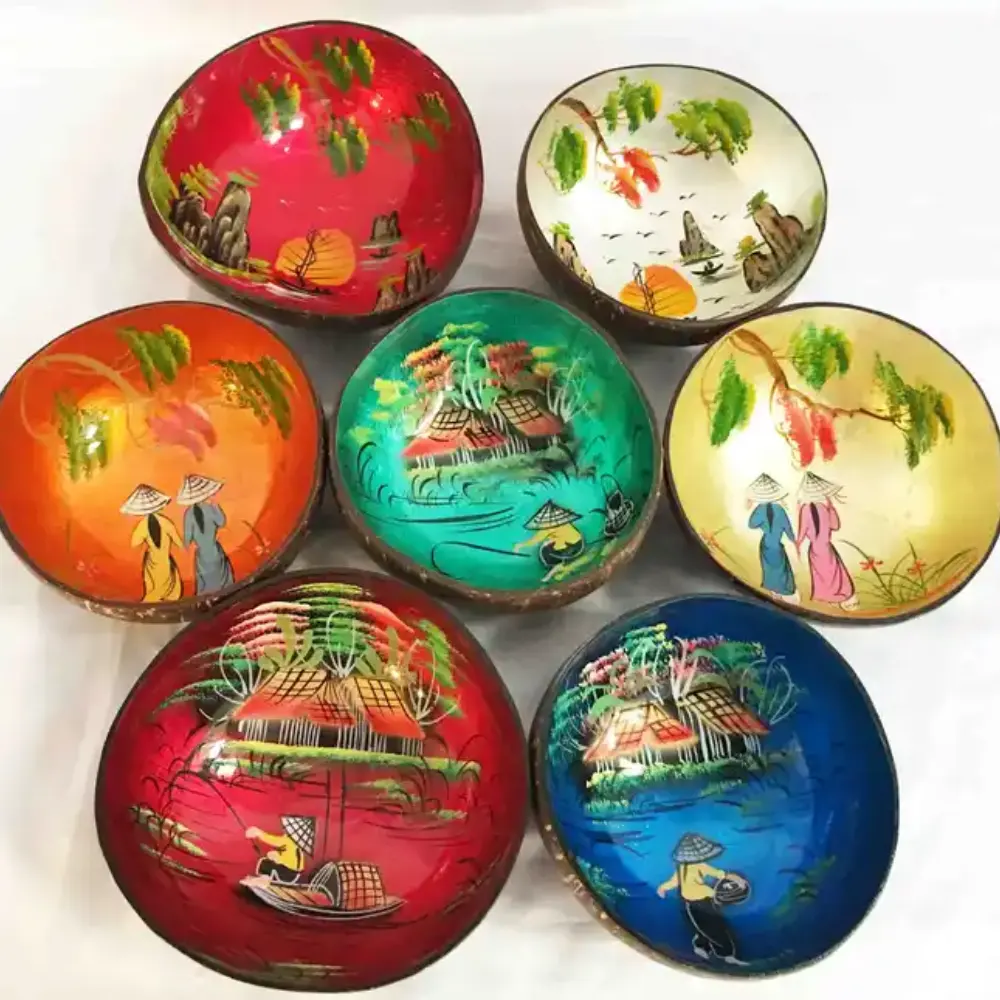 Premium Handmade Lacquerware Coconut Bowl With bowls Sets Supplier Vegan For Salad For Health From Vietnam Manufacturer