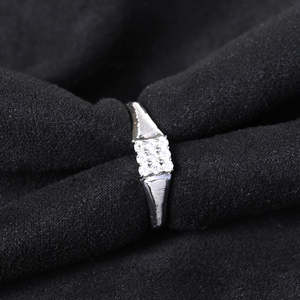 Anillos de Plata de Ley 925 de Primera Calidad para Hombre, Chapados en Rodio con Incrustaciones de Diamantes de Circonio con Patrón Geométrico, Joyería para Bodas - Product Image 2