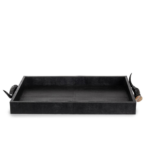 Plateau en bois d'acacia de meilleure qualité avec poignée en corne, utilisation dans les fabricants et les revendeurs de corne de restaurant d'hôtel à domicile - Product Image 1