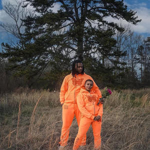 Conjunto Deportivo Unisex de Algodón Grueso de 500 GSM con Sudadera con Cremallera y Pantalones Rectos o Acampanados, Estilo Urbano, OEM - Product Image 4