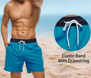 กางเกงว่ายน้ำขาสั้นแบบแห้งเร็วสำหรับผู้ชายกางเกงว่ายน้ำระบายอากาศได้ดีสำหรับชายหาดออกแบบได้ตามต้องการ - Product Image 1