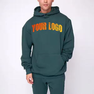 Venta al por mayor Puff Impresión de peso pesado sudaderas con capucha de algodón de los hombres pulóver con capucha de gran tamaño personalizado Impresión de lujo pulóver algodón con capucha - Product Image 1