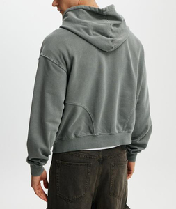Poids lourd qualité logo personnalisé 360GSM 100% coton lourd polaire blanc surdimensionné grande taille hommes sweat - Product Image 4