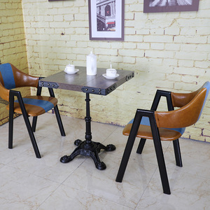 Chaises modernes <span class=keywords><strong>en</strong></span> cuir et <span class=keywords><strong>en</strong></span> fer Tables et chaises de restaurant sur le thème Chaises d'hôtel de luxe Meubles de restaurant Western Fast Food - Product Image 4