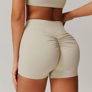 Logotipo personalizado Control de barriga Tiktok Mujeres Biker Secado rápido Gimnasio Cintura alta Pantalones cortos de yoga Scrunch Butt Venta al por mayor Pantalones cortos para correr - Product Image 2