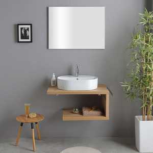 Mueble de Baño Suspendido de Pared de Roble Natural de 80 cm con Lavabo Kos - Product Image 2