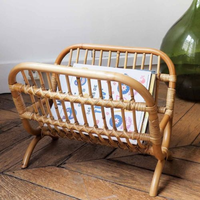 Toptan doğal rattan gazete ve dergi rafı Vintage stil ev ve ofis dekorasyonu için Vietnam