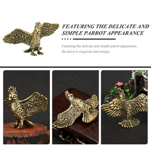 Escultura de Loro Dorado Volador de Latón Fundido, Decoración de Jardín para el Hogar, Loro de Lujo en Miniatura, Decoración de Interiores, Pequeña Estatua - Product Image 6